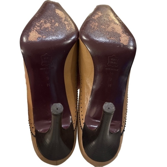 Via Spiga Spectator Heels tan & brown sz EU 46 US W 11 shoes - Picture 5 of 8